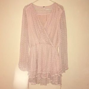 Free people low cut long sleeve dress